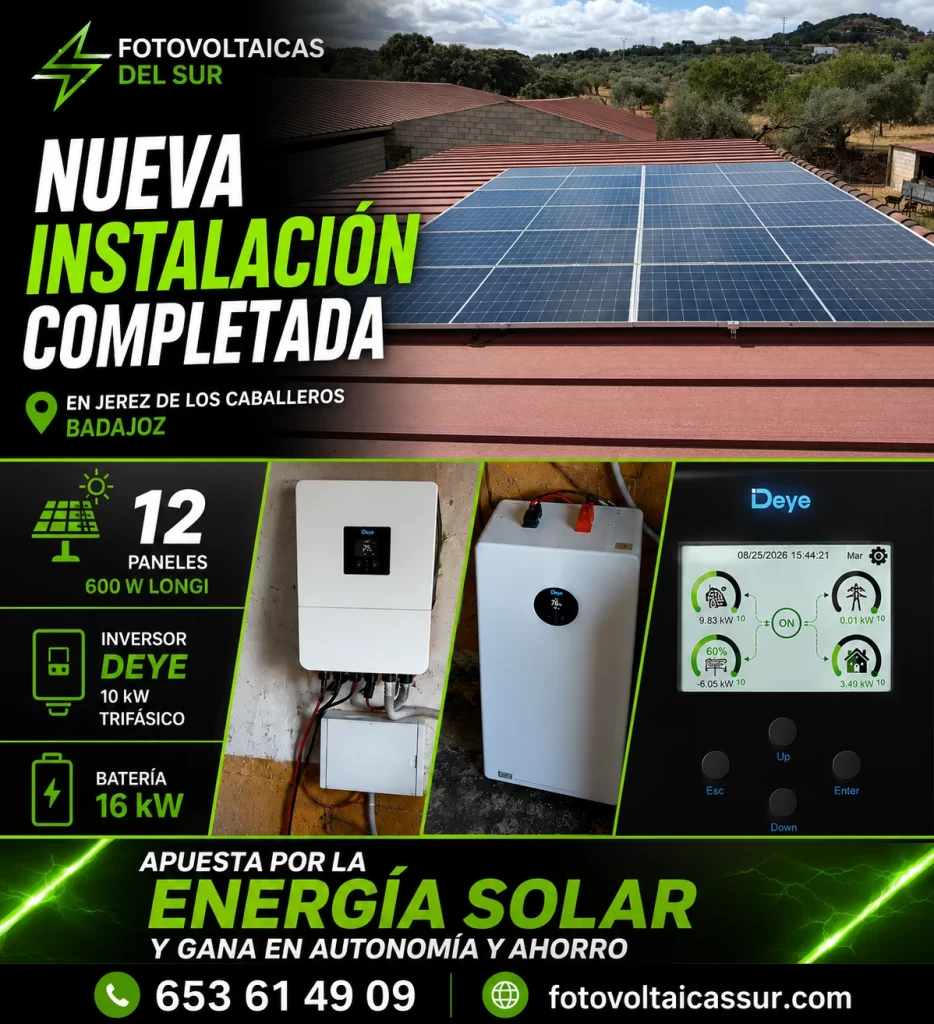 Instalación solar en Jerez de los Caballeros, Badajoz