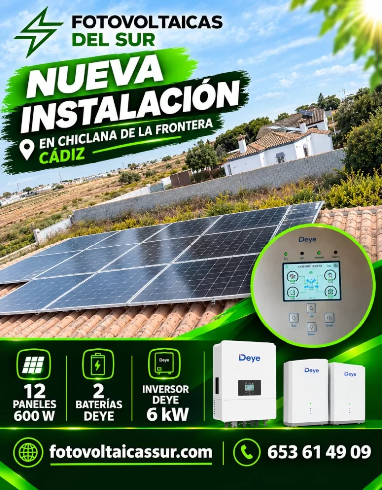 Instalación solar en Chiclana de la Frontera (Cádiz)